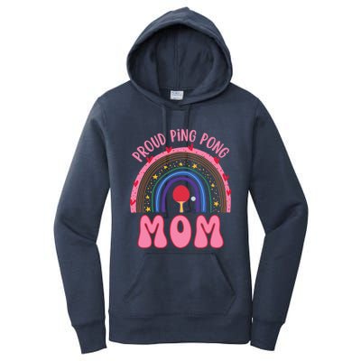 Funny Ping Pong Table Tennis Proud Ping Pong Mom Rainbow Gift Women's Pullover Hoodie