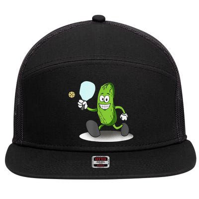 Funny Pickleball Paddle Pickleball Player Dink Retro 7 Panel Mesh Trucker Snapback Hat