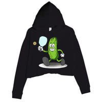 Funny Pickleball Paddle Pickleball Player Dink Retro Crop Fleece Hoodie