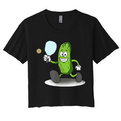 Funny Pickleball Paddle Pickleball Player Dink Retro Crop Top