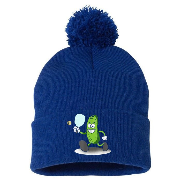 Funny Pickleball Paddle Pickleball Player Dink Retro Pom Pom 12in Knit Beanie