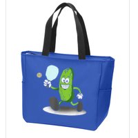 Funny Pickleball Paddle Pickleball Player Dink Retro Zip Tote Bag