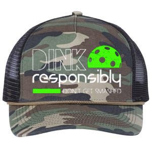 Funny Pickleball Player Dink Responsibly DonT Get Smashed Retro Rope Trucker Hat Cap