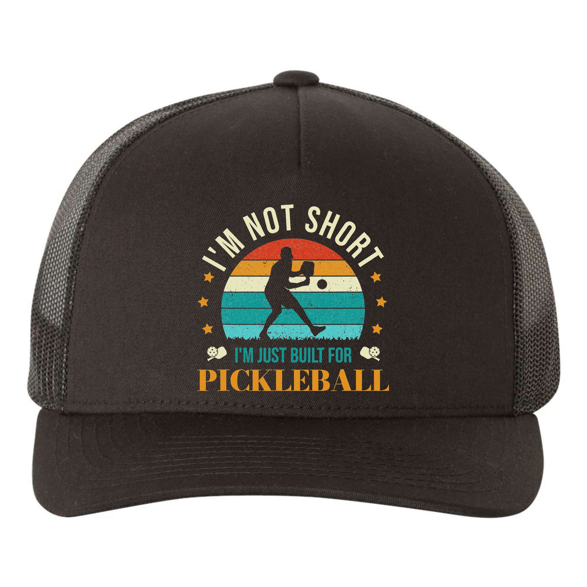 Funny Pickleball player with pickleball paddles love playing Yupoong Adult 5-Panel Trucker Hat