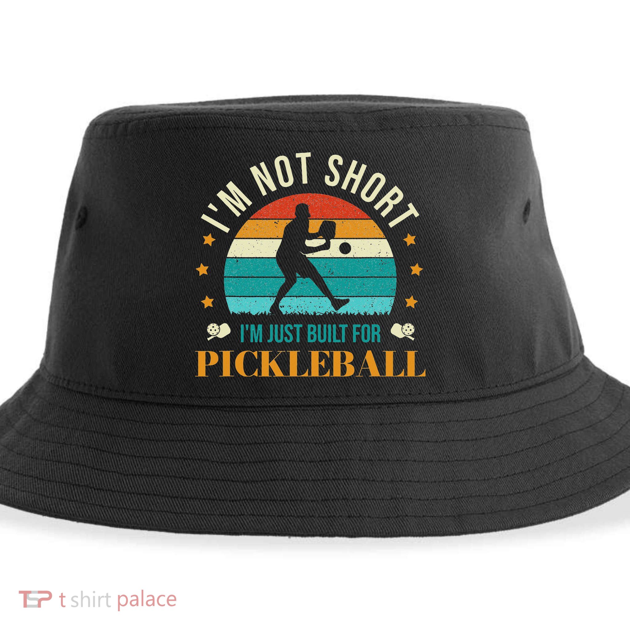 Funny Pickleball player with pickleball paddles love playing Sustainable Bucket Hat