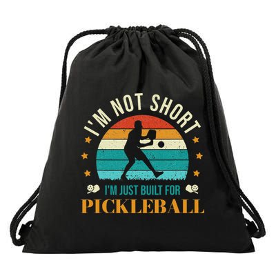 Funny Pickleball player with pickleball paddles love playing Drawstring Bag