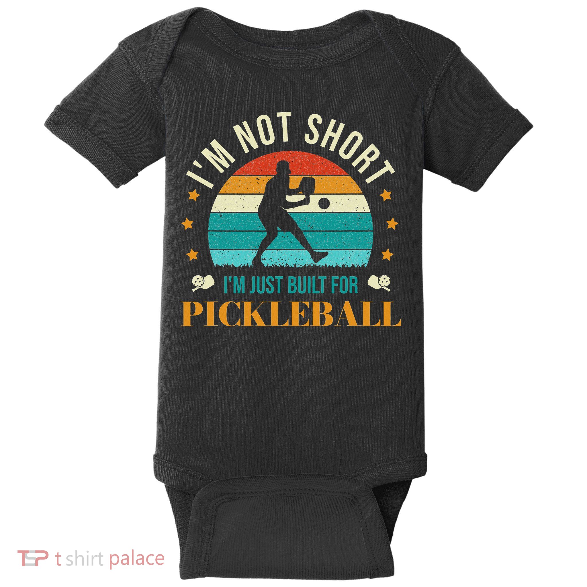 Funny Pickleball player with pickleball paddles love playing Baby Bodysuit