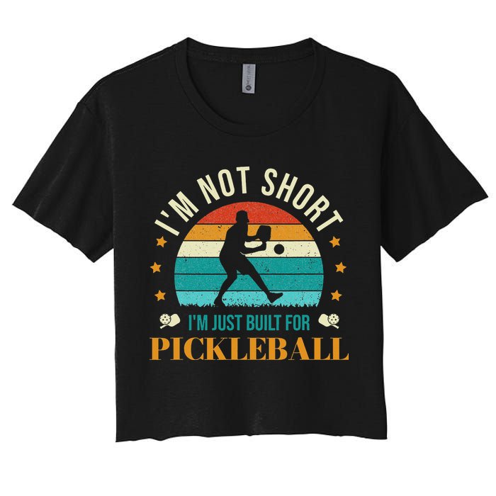 Funny Pickleball player with pickleball paddles love playing Women's Crop Top Tee