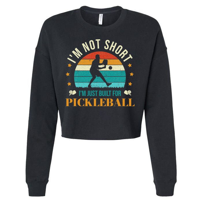 Funny Pickleball player with pickleball paddles love playing Cropped Pullover Crew