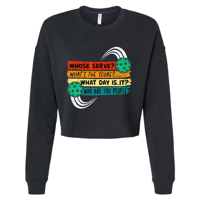 Funny Pickleball Player Pickleball Lover Pickleball Cropped Pullover Crew