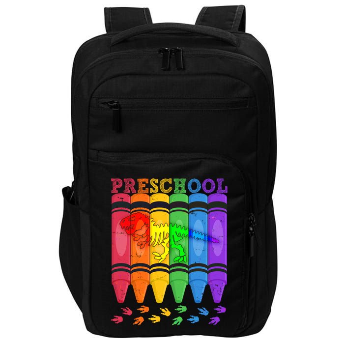 Funny Prehistoric Preschool Dinosaur Crayons Impact Tech Backpack