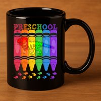 Funny Prehistoric Preschool Dinosaur Crayons 11oz C Handle Ceramic Mug