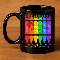 Funny Prehistoric Preschool Dinosaur Crayons 11oz C Handle Ceramic Mug