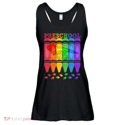 Funny Prehistoric Preschool Dinosaur Crayons Ladies Essential Flowy Tank