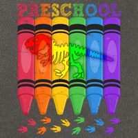 Funny Prehistoric Preschool Dinosaur Crayons Cotton Canvas Backpack