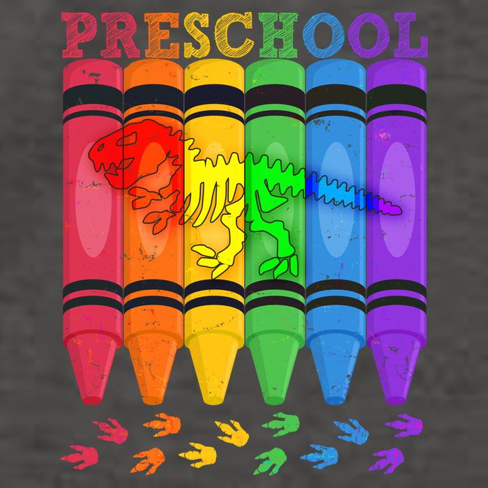 Funny Prehistoric Preschool Dinosaur Crayons Vector Backpack