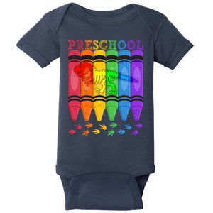 Funny Prehistoric Preschool Dinosaur Crayons Baby Bodysuit