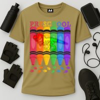 Funny Prehistoric Preschool Dinosaur Crayons Cooling Performance Crew T-Shirt
