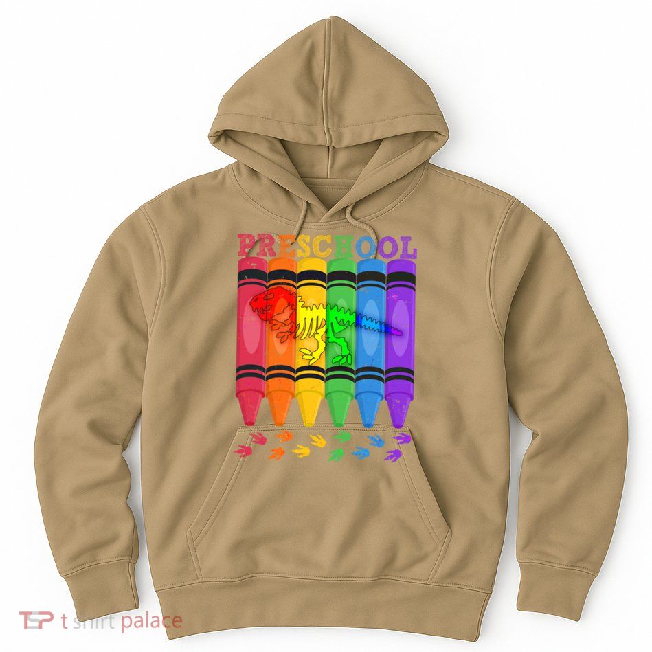 Funny Prehistoric Preschool Dinosaur Crayons Hoodie