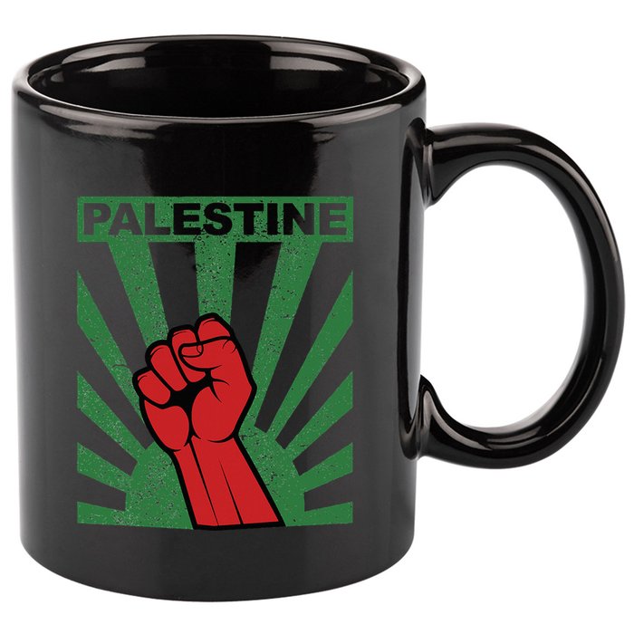 Free Palestine Propaganda Style Palestine Fist 11oz C Handle Ceramic Mug