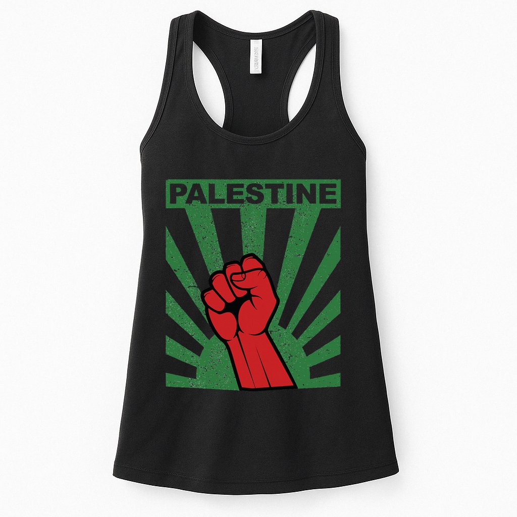 Free Palestine Propaganda Style Palestine Fist Womens Tank Top