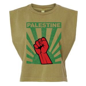 Free Palestine Propaganda Style Palestine Fist Garment-Dyed Women's Muscle Tee