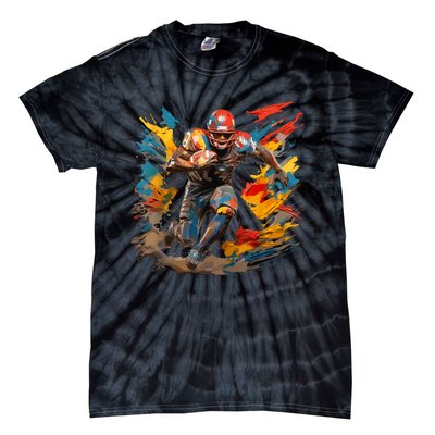 Football Player Paint Tie-Dye T-Shirt