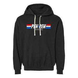 Funny Pew Pew Professional Veteran Patriotic Garment-Dyed Fleece Hoodie