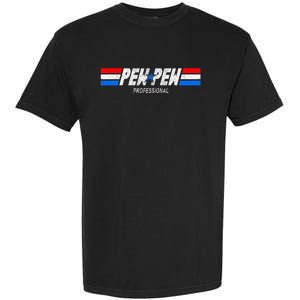 Funny Pew Pew Professional Veteran Patriotic Garment-Dyed Heavyweight T-Shirt