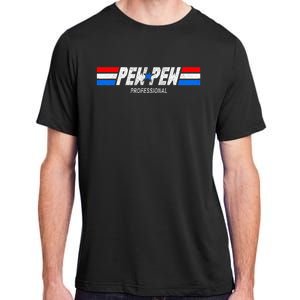 Funny Pew Pew Professional Veteran Patriotic Adult ChromaSoft Performance T-Shirt