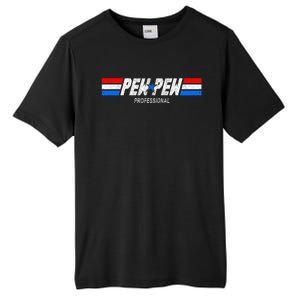 Funny Pew Pew Professional Veteran Patriotic Tall Fusion ChromaSoft Performance T-Shirt