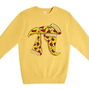 Funny Pizza Pi Day Funny Gift Premium Crewneck Sweatshirt