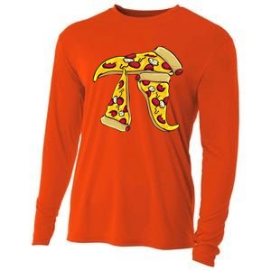 Funny Pizza Pi Day Funny Gift Cooling Performance Long Sleeve Crew