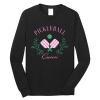 Funny Pickleball Paddle Pickleball Queen Dink Retro Vintage Long Sleeve Shirt