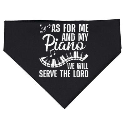 Funny Piano Player Art For Wo Pianist Piano Teacher USA-Made Doggie Bandana