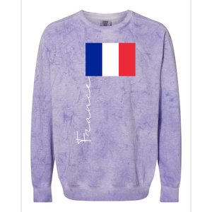 France Patriotic Pole Signature Flag Gift Colorblast Crewneck Sweatshirt