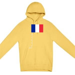 France Patriotic Pole Signature Flag Gift Premium Pullover Hoodie