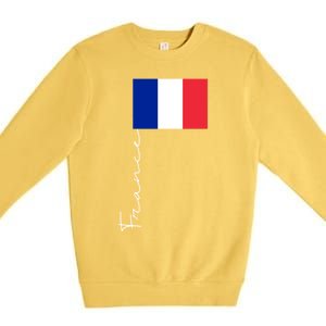 France Patriotic Pole Signature Flag Gift Premium Crewneck Sweatshirt