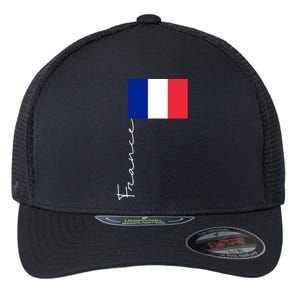 France Patriotic Pole Signature Flag Gift Flexfit Unipanel Trucker Cap