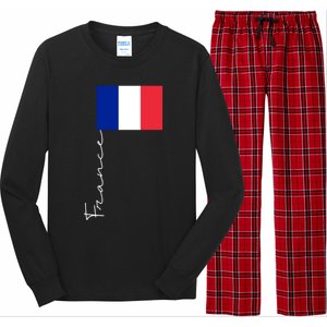 France Patriotic Pole Signature Flag Gift Long Sleeve Pajama Set