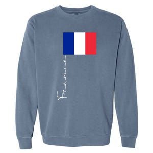 France Patriotic Pole Signature Flag Gift Garment-Dyed Sweatshirt