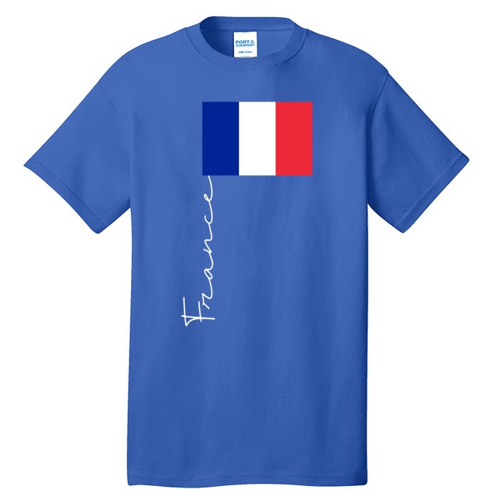 France Patriotic Pole Signature Flag Gift Tall T-Shirt