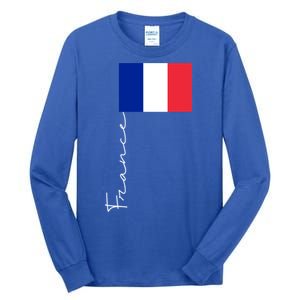 France Patriotic Pole Signature Flag Gift Tall Long Sleeve T-Shirt