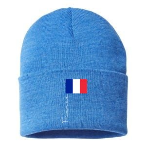 France Patriotic Pole Signature Flag Gift Sustainable Knit Beanie