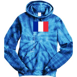 France Patriotic Pole Signature Flag Gift Tie Dye Hoodie