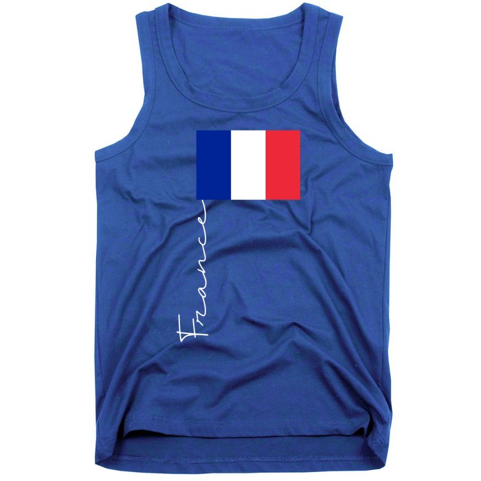 France Patriotic Pole Signature Flag Gift Tank Top