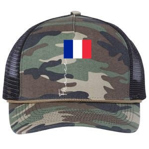 France Patriotic Pole Signature Flag Gift Retro Rope Trucker Hat Cap