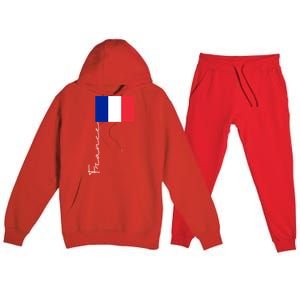 France Patriotic Pole Signature Flag Gift Premium Hooded Sweatsuit Set