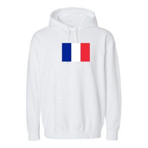 France Patriotic Pole Signature Flag Gift Garment-Dyed Fleece Hoodie