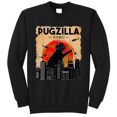 Funny Pug Pugzilla Funny Dog Pug Funny Fog Lover Sweatshirt